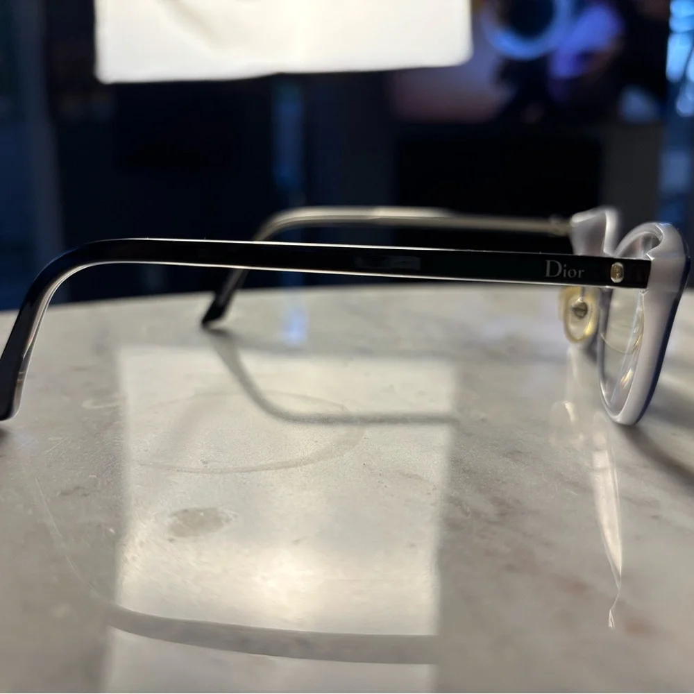 Christian Dior Montaigne 28F Blue SGL Plastic Eyeglasses W/Nose Pads - Picture 2 of 7